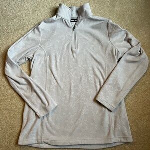 Lands' End Ice Blue Fleece Pullover with Snowflake Design